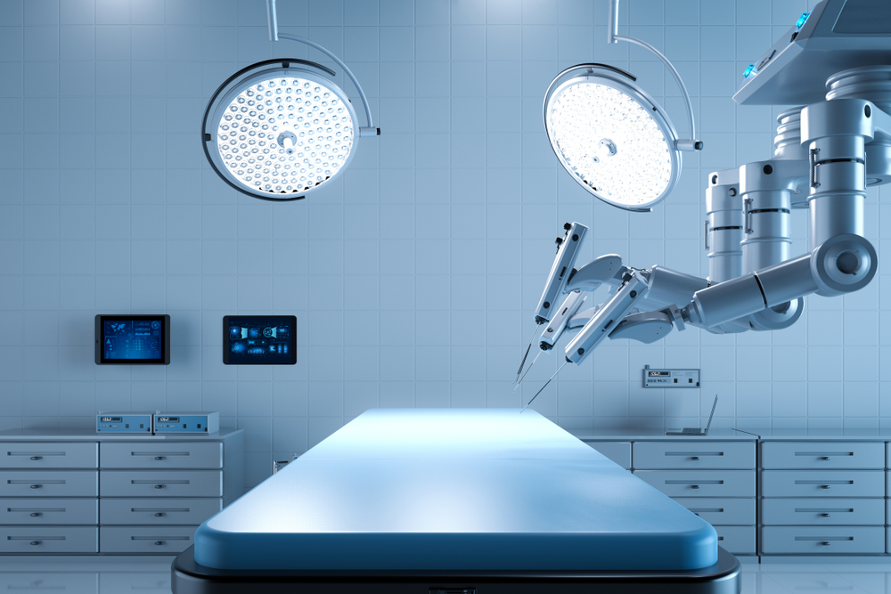 imagem de uma sala de cirurgia robótica