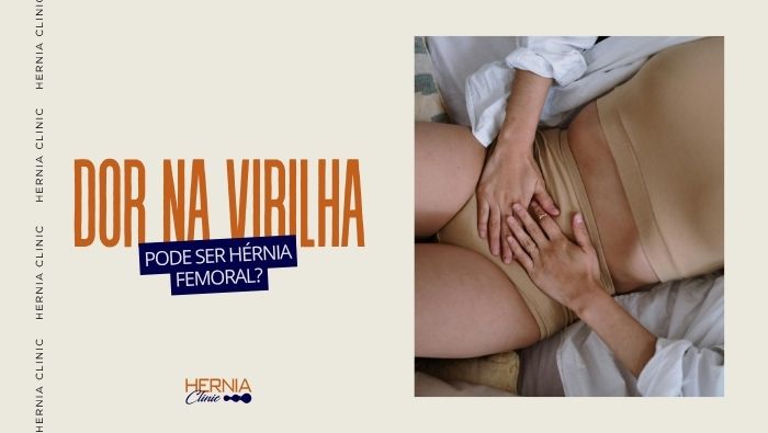 Dor na virilha pode ser hérnia femoral? 1 Pessoa deitada com as mãos sobre a região inferior do abdômen, sugerindo dor ou desconforto na área pélvica.