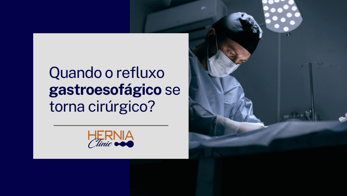 Quando o refluxo gastroesofágico se torna cirúrgico? 1 Cirurgião em sala operatória realiza procedimento sob iluminação cirúrgica, usando máscara e vestimenta estéril.